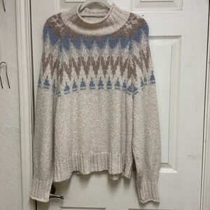 American Eagle Outfitters Textured Knit Sweater in Cream